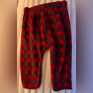 CHICK PEA - Pajama flece kids Baby Pants in Red and Black Buffalo Plaid - NWT